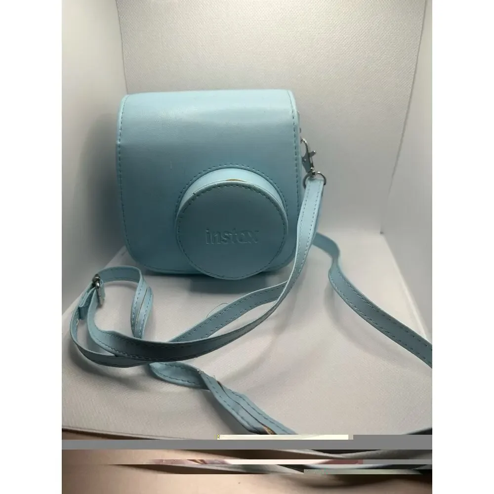 FUJIFILM Instax Mini 8 Blue Instant Film Camera Retro Cam w Strap And Case